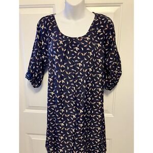 Ya Los Angeles Dress Sz Small Black Boho Novelty Bird Print Women's‎